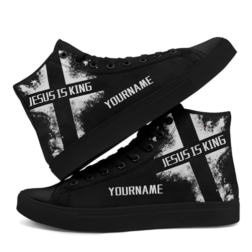 Customizable Jesus Shoes, Personalized Christian High Top Canvas Sneakers, Faith Inspired Walking Shoes for Men & Women4