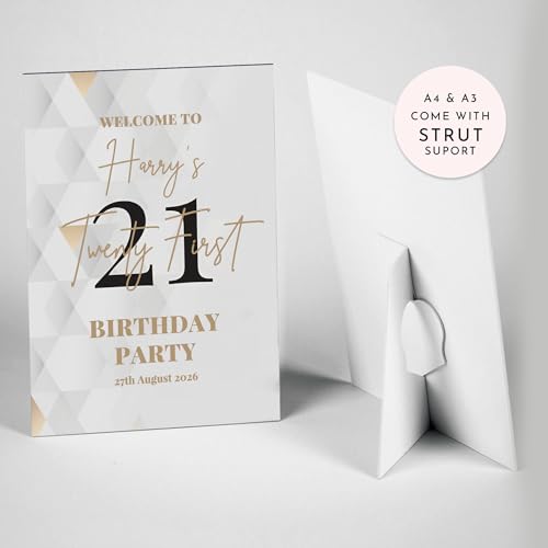 21st BIRTHDAY Party Welcome Sign, A1, A2, A3 or A4, Foamboard Party Signs, Birthday Decorations, Birthday Party Sign, Customized for Any Age - Image 2