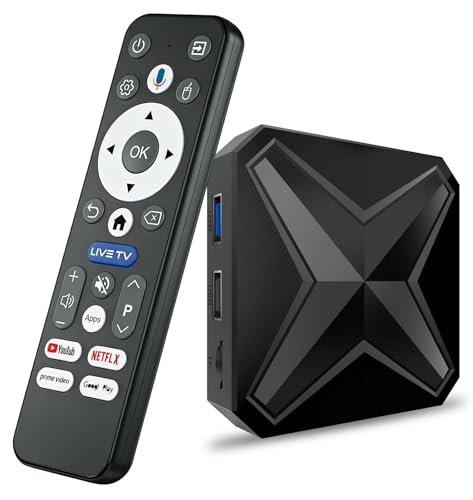 Android 14.0 TV Box 2026, 2GB RAM + 16GB ROM, LEFFOT 4K Ultra HD Streaming Device, Smart TV Box with Voice Control, 2.4G & 5G WiFi 6, BT 5.4, USB 3.0, 100M Ethernet, RK3518 Quad-core A53 ﻿