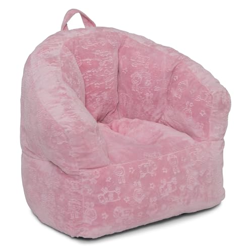 Delta Children - Serta Kids Plush Barrel Toddler Chair, Soft Foam Chair Bean Bag Chair Alternative for Boys and Girls, Cozy Seat for Reading, Watching Cartoons, Playroom Nursery Bedroom, Pink - image 8