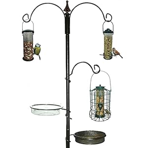 NIGMA® Premium Bird Feeding Station | Large Freestanding Outdoor Home Garden Wild Bird Feeder House Station Branches Table Bracket Stand With Tray & Waster Dish | Easy to Assemble | No Tools Required