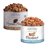 FERIDIES 18oz Honey Roasted Collection - Jumbo Gourmet Honey Roasted Cashews and Honey Roasted Peanu