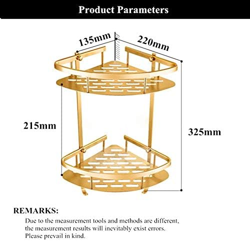 Miniatura 4 de esquina de ducha caddy,estante de la esquina, Cuarto de baño de oro espacio de aluminio montado en la pared esquina cesta champú almacenamiento