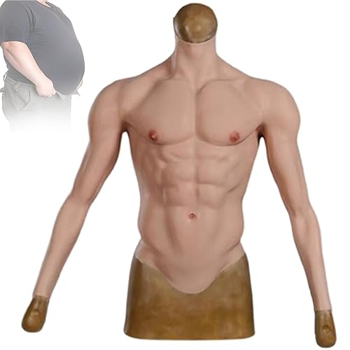Fake Muscle Prop Fake Abs Muscle Suit,Masculino Pecho Musculoso Traje Realista,Fake Pecho Musculoso Traje Musculoso Artificial para Masquerade Cosplay Halloween,Color1-L