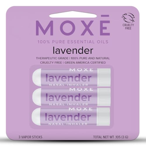 Image of MOXĒ Lavender Essential Oil Nasal Inhaler Stick, for Daily Relaxation, 3PK