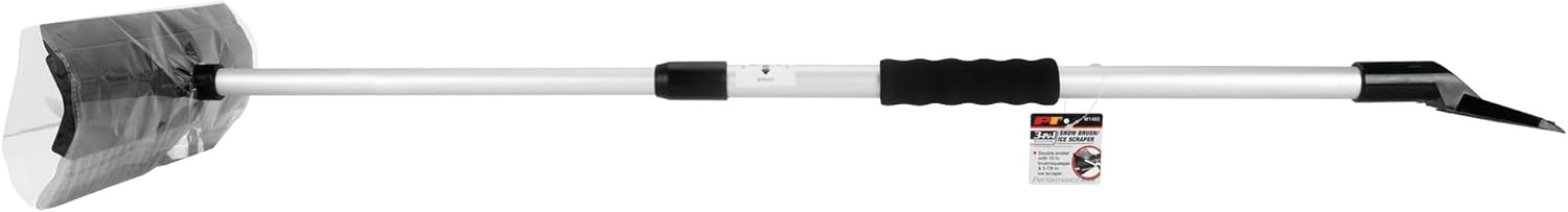 Performance Tool W1465 32.5-43.5-Inch Telescoping Brush and Ice Scraper with Soft Foam Grip Handles and Lightweight Aluminum Construction