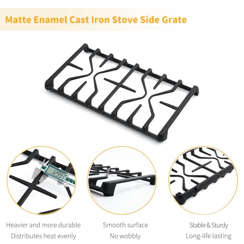 WB31X27151 Stove Grate Replacement Parts for GE Stove Parts 19.5’’ x 10'' WB31X24736 Burner Side Grate General Electric Gas Range Parts Stove Surface Burner Grate GE Gas Cooktop Cast Iron Rack 1 Pack