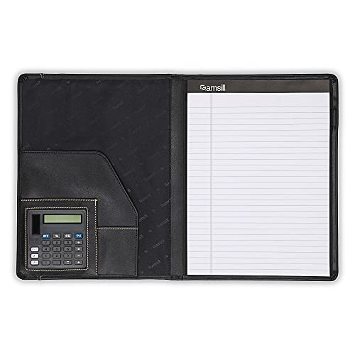Samsill 71220 Slimline Padfolio Leather-Look/Faux Reptile Trim Writing Pad Black #TOP2