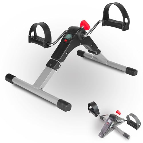 Pedalier de ejercicio – Pantalla digital – Plegable – Para brazos y piernas – Ejercicio en casa – Visualización de duración – Número de vueltas – Tours por minuto – Calorías quemadas – Tonifica los