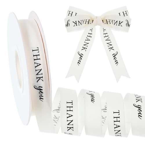 Thank You Ribbon 3/5 Inch x 40 Yard Thank You Custom Ribbon for Favors Gift Wrapping Crafts Home Decor Birthdays Anniversaries