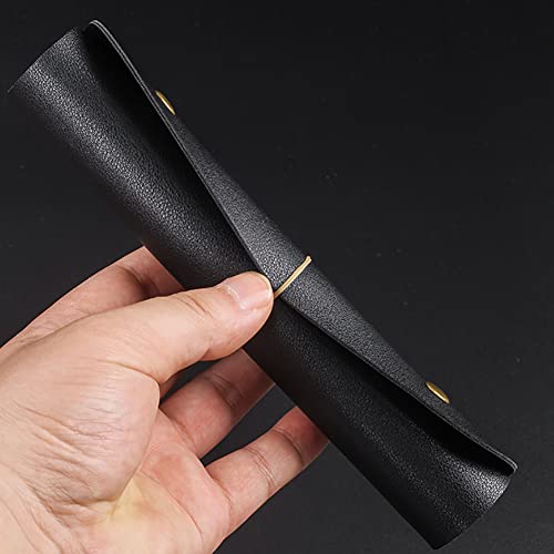 Foldable Cigarettes Rolling Tray - Square PU Leather Tobacco Valet Tray for Smoking Pipe Tool Accessories EDC Travel Set(Black) - Image 4