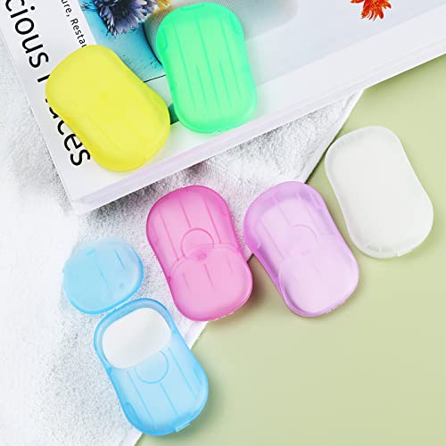 Pack Of 12 Sets Travel Camping Hiking Washing Hand Bath Toiletry Sheets Paper Soap Slide Foaming Box (Color May Vary) #TOP6