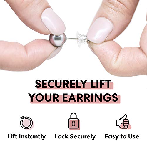 Most Secure Earring Back Replacement Earring Lifter By Chrysmela Rose Gold Color For Screw Backs Threaded Post Automatic Fit And Lock With Patented Technology #TOP6