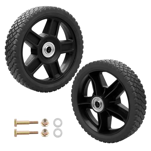 HQPASFY 7 Inch Lawn Mower Wheels 2 Pack 7" Push Lawn Mower Wheels with Bolts & Nuts kits Fit Most Standard Push Lawn Mowers Garden Trucks Garden Carts Generator Hand Trucks Lawn Tractors (7"×1.5")