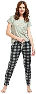 LOTIK Women's Cotton Strip &amp; Heart Printed Top &amp; Payjama Half Sleeve Night Suit Set