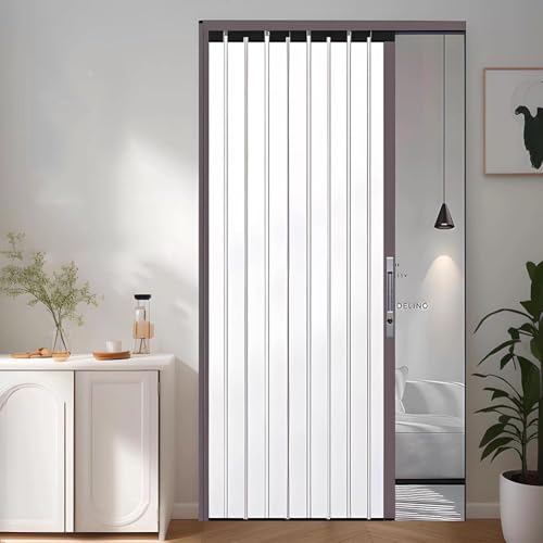 Artiz Porta Pieghevole A Soffietto In Lega Di Alluminio, Porte Scorrevoli A Scomparsa Con Serratura, Divisorio Per La Privacy Per Bagno, Ripostiglio, Cucina, Patio(26x40in/66x101cm)