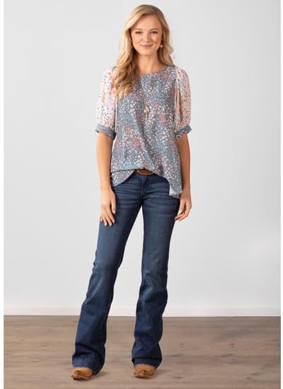 Wrangler Women's Retro Mae Mid Rise Wide Leg Trouser Jean - Image 3