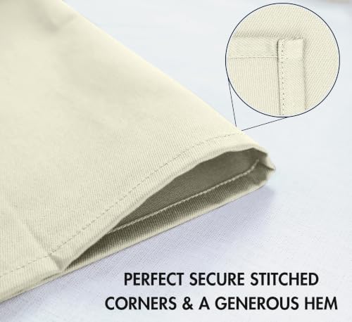 Image of Ruvanti Cloth Napkins Set of 12, Cotton Enrich 18 inchx18 inch - Ivory /Cream