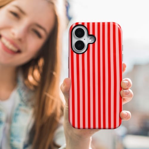 Coque iPhone 16 esthétique à rayures, finition TPU premium