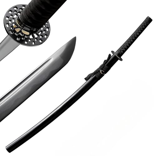 Yu Qin Sword Pure Handmade Samurai Sword 5160spring Steel 41.31.21 inches Full Tang Sword Set Sharp Black Katana