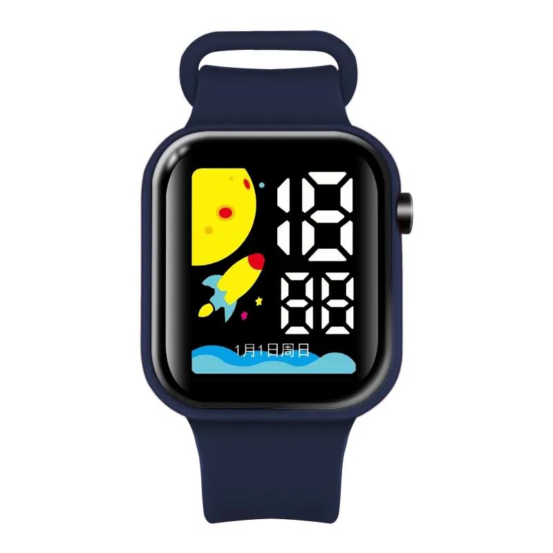 GOLDENIZE FASHION Stylish Kids Digital Date and Time Boys & Girls Sports Watch LED Screen Watch Electronic Rocket Pattern Display Water Resistant Watch (Black) (B0CK5V6KBN) Amazon Price History, Amazon Price Tracker