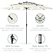 Best Choice Products 10ft 3-Tier Solar Patio Umbrella, Outdoor Market Sun Shade for Backyard, Deck, Poolside w/ 24 LED Lights, Tilt Adjustment, Easy Crank, 8 Ribs - Ivory