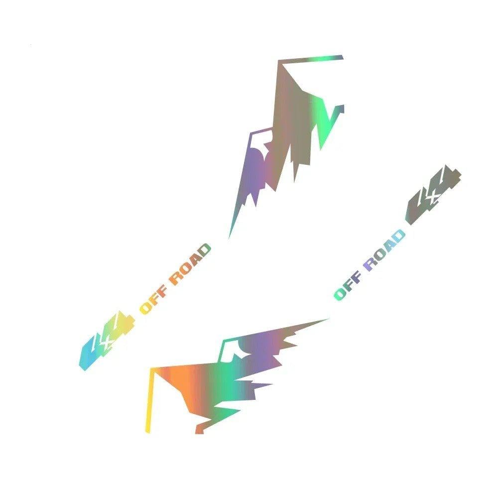 Dabhuoc Colorful Laser Mountain Styling Car Body Side Vinyl Decals Pvc Stickers Auto Tuning Decoration Accessories(Colorful Laser)