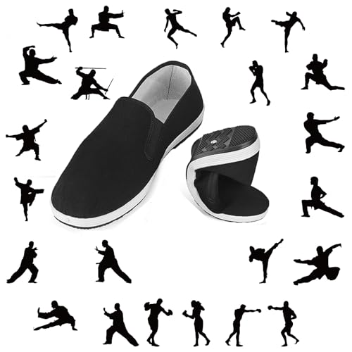 Kung Fu Shoes Fit for Tai Chi and Martial Arts, Lightweight, Soft, and Breathable Slippers, Suitable for Daily Activities, Anti-Slip for Outdoor & Indoor Activities, Black4