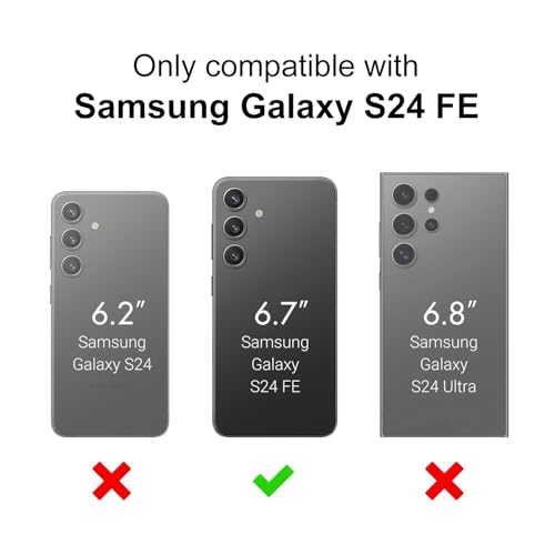 MINSCOSE for Samsung Galaxy S24 FE Magnetic Neon Phone Case[Compatible with Magsafe],Cute Bling Glitter Thin Slim Shockproof Sparkly Cover for Women Girl for Samsung Galaxy S24 FE -Neon Green