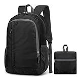 Gagashoo Ultra Lightweight-Packable-Hiking-Backpack Small Foldable Travel Camping Daypack Casual Outdoor Water-resistant 25L Backpacks (Black)