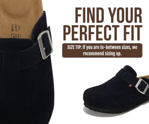 Image of Project Cloud 100% Genuine Leather Slip-ons Footbed Clogs for Women Sandals | Memory Foam Arch Support Slippers for Women; Trendy Slip-ons Women's Mules & Clogs Sandals; Non-Slip Outsole for comfort.