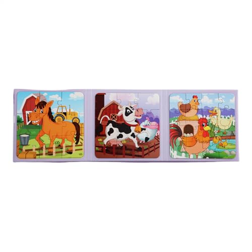 Lunaobrik, | magnéticas para niños pequeños | Juego de Actividades de Aprendizaje preescolares de Animales de Dibujos Animados para Viajes y Auto
