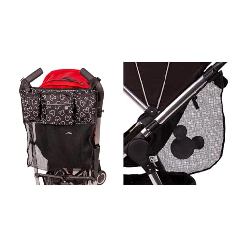 J.L. Childress Disney Baby Cups 'N Cargo Universal Stroller Organizer & Accessory, Mickey Black & Disney Baby Side Sling Cargo Net, Stroller Organizer & Storage, Mickey Black