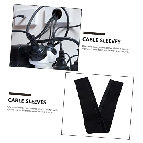 Cable Management Sleeve para cables de computadora, organizador de cables flexible de neopreno para escritorio, ocultador de cables bajo escritorio, negro miniatura 7
