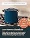 Caraway Stock Pot - 12 Qt Ceramic Coated With Lid - Free From Forever Chemicals - Large for Bigger Batches - Cream