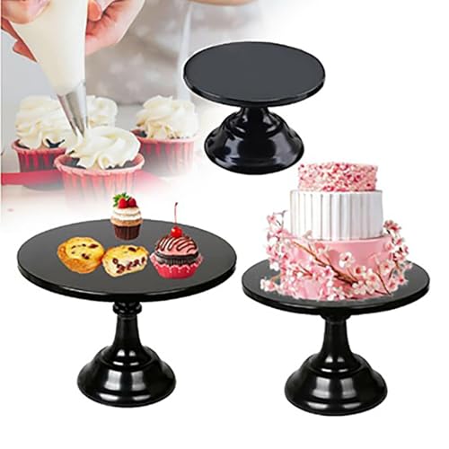 Présentoir à gâteau en métal noir de style rustique pour buffets d'exception
