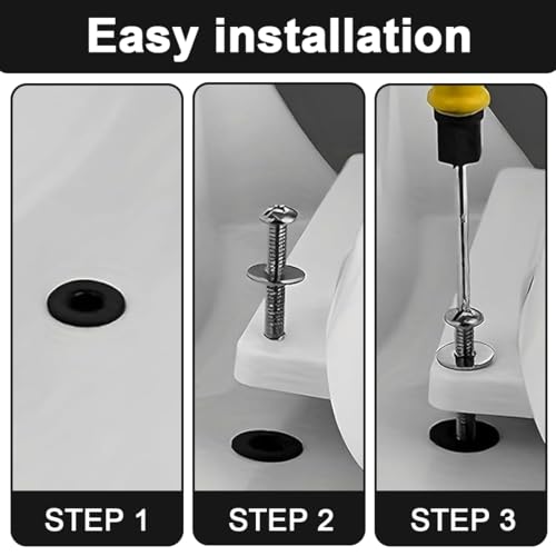 OUDQFCJ Universelle Toilettensitzschrauben und -schrauben Toilettensitzbefestigung Schnellfreigabe obere Scharniere Befestigung Universelle Ersatzteile 2 Pack