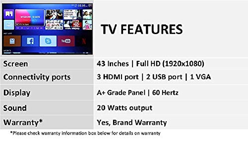 Image of F&D 109 cm (43 inches) Full HD LED Smart TV T2V Range TLT-4306SDT (Black)
