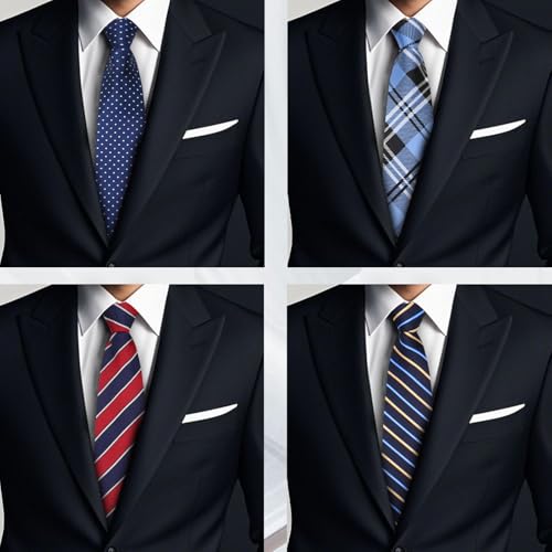 Image of Mens Tie Pre-tied Adjustable Men's Neckties, Zipper Ties for Men Accessories Business Wedding Party