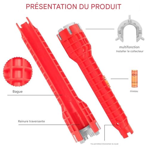 Clé pour robinet sous évier pour serrer facilement les écrous