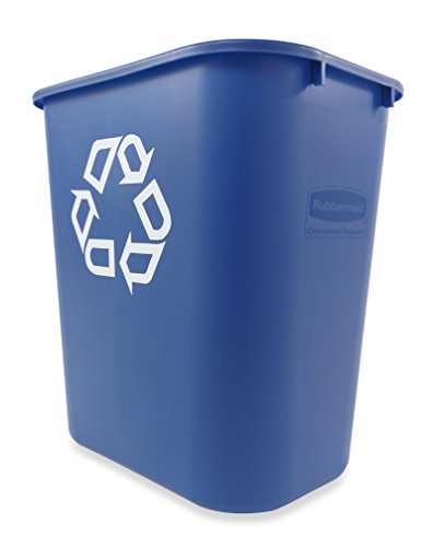 Rubbermaid Commercial Products Deskside Recycling Container, 7-Gallon, Medium, Blue, For Bedroom/Bathroom/Office, Fits Under Desk/Sink/Cabinmate, Pack Of 12 #TOP2