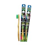 Woobamboo! Kid's Bamboo Toothbrush - Super Soft BPA Free Nylon Bristles - Eco-Friendly, Biodegradable, Compostable, Vegan (Pack of 2)