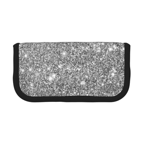 Scintillii glitter Astuccio per matite per in per penne a matita di grande capacità argento tela