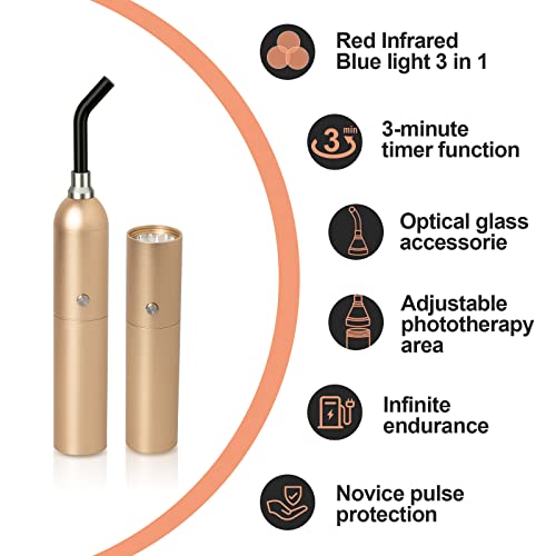 Peewf Cold Sore Treatment Device For Mouth And Lips, Red Infrared Blue Light Therapy For Cold Sore Canker Sore Fever Blister Itching, Tingling, Burning Relief #TOP2