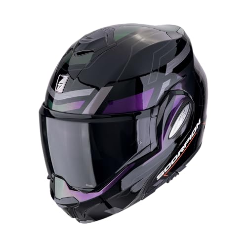 Casco Escorpio Exo-Tech EVO Conquer Black-Chameleon S modular con mentonera abatible