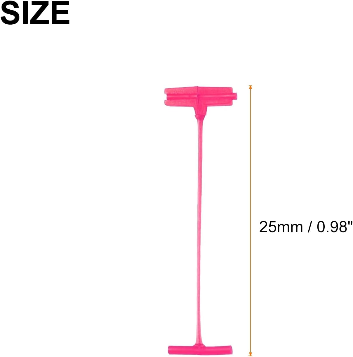 MECCANIXITY 5000Pcs Standard Tagging Gun Fasteners,1 Inch Rose Red Garment Tags Label Gun Plastic Refills, Fabric Tag Attachments Gun Barbs for Clothing