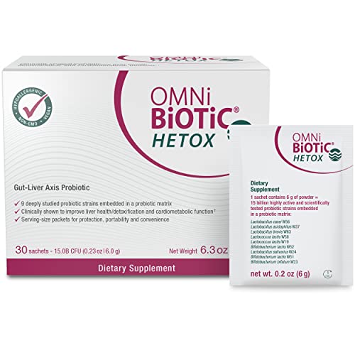 OMNi BiOTiC HETOX Probiotic Leber Detox - Bifidobacterium & Lactobacillus Probiotic Supplement - Hypoallergenic Gut-Liver Support - Non-GMO Detox Cleanse for Men and Women