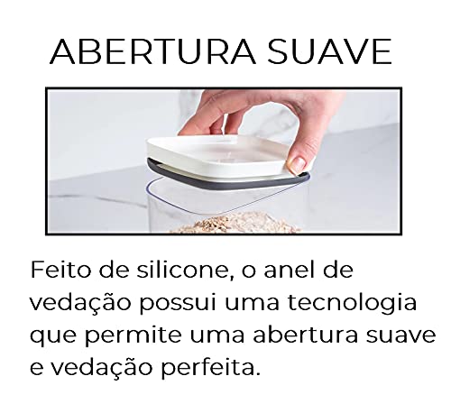 Conjunto Potes Herméticos Para Alimentos 450ml (3),1000ml, 1500ml e 2000ml