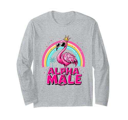 Lindo Alfa Macho Flamenco Divertido Humor Sarcástico Hombres Irónicos Manga Larga