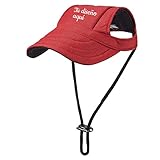 Protección eficaz: El ala ancha de la gorra de béisbol para perros puede proteger los ojos de sus mascotas del brillo del sol, adecuado para que sus perros los usen al aire libre; Al usar esta gorra de béisbol para perros, puede disfrutar de las actividades al aire libre con sus mascotas sin preocuparse. El sunbonnet para perros también puede hacer que su perro se vea guapo y llamativo como una estrella del deporte.